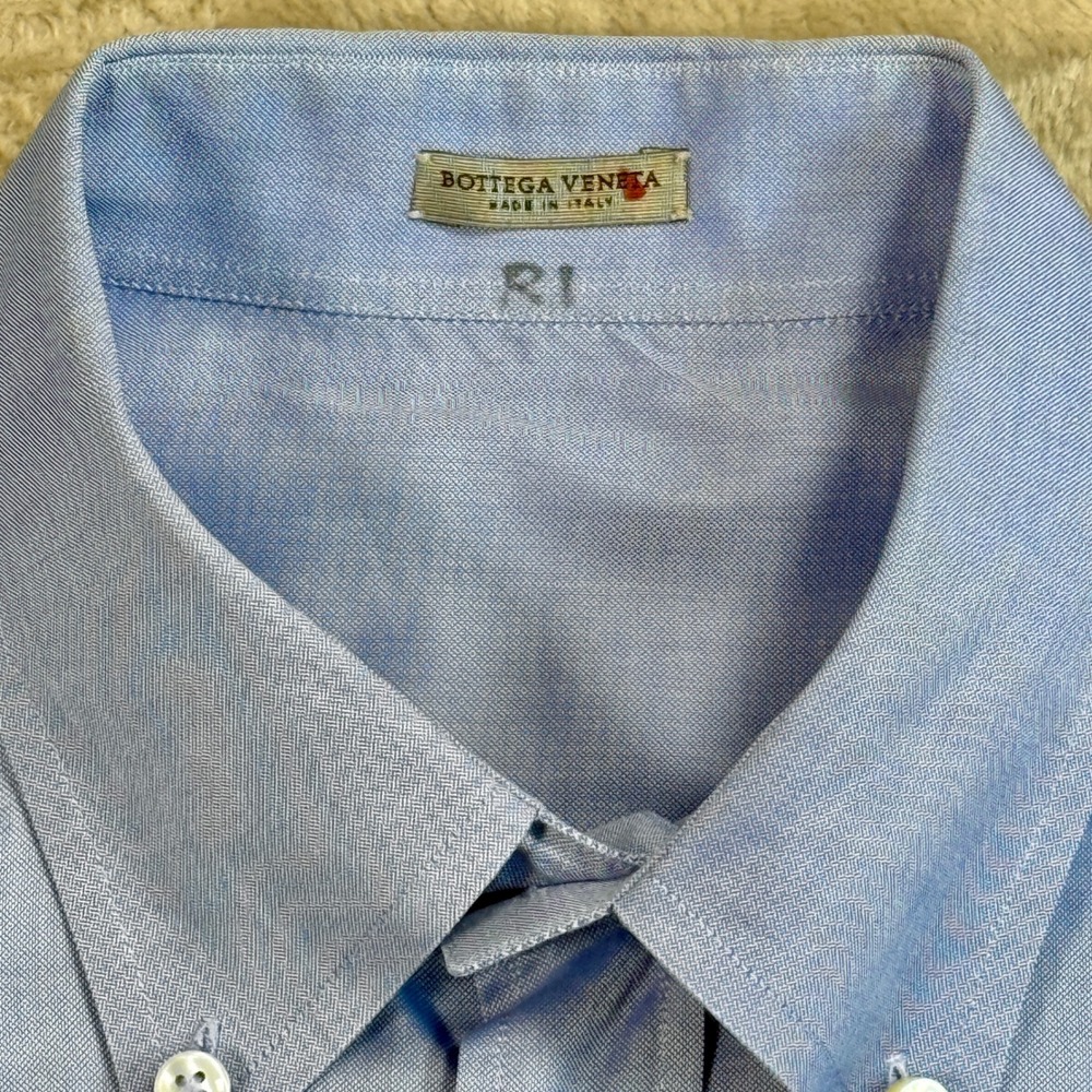 Bottega Veneta Men's Size 52 Blue Button Down Shirt Made in Italy - Picture 4 of 7